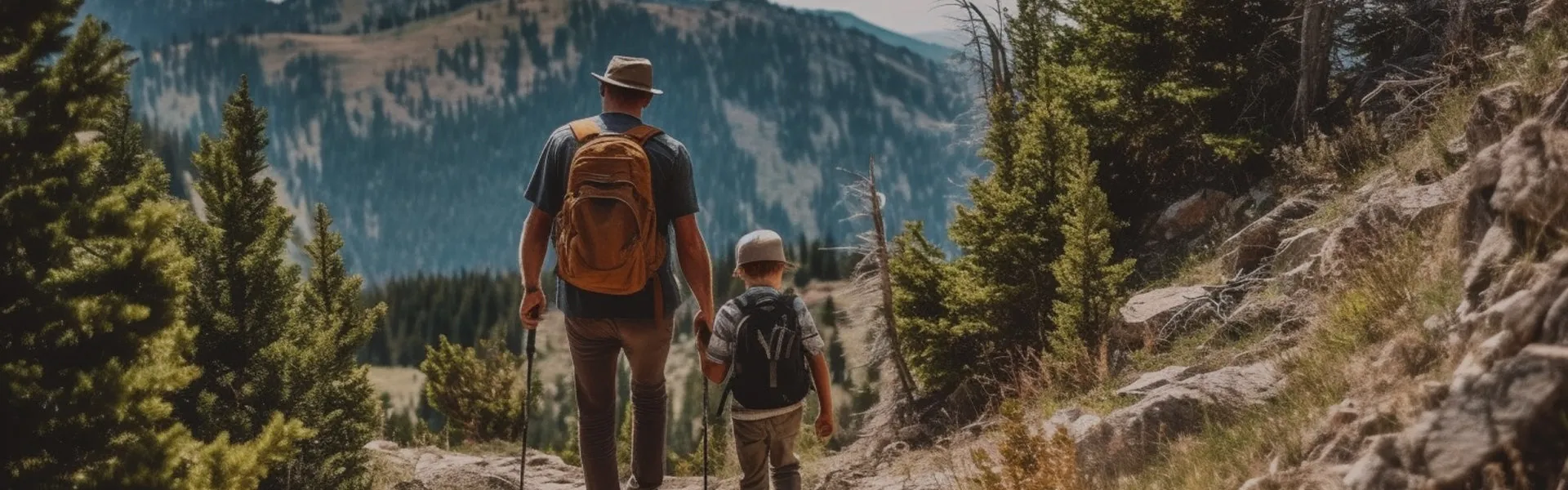 Hiking activity on a mountain trail